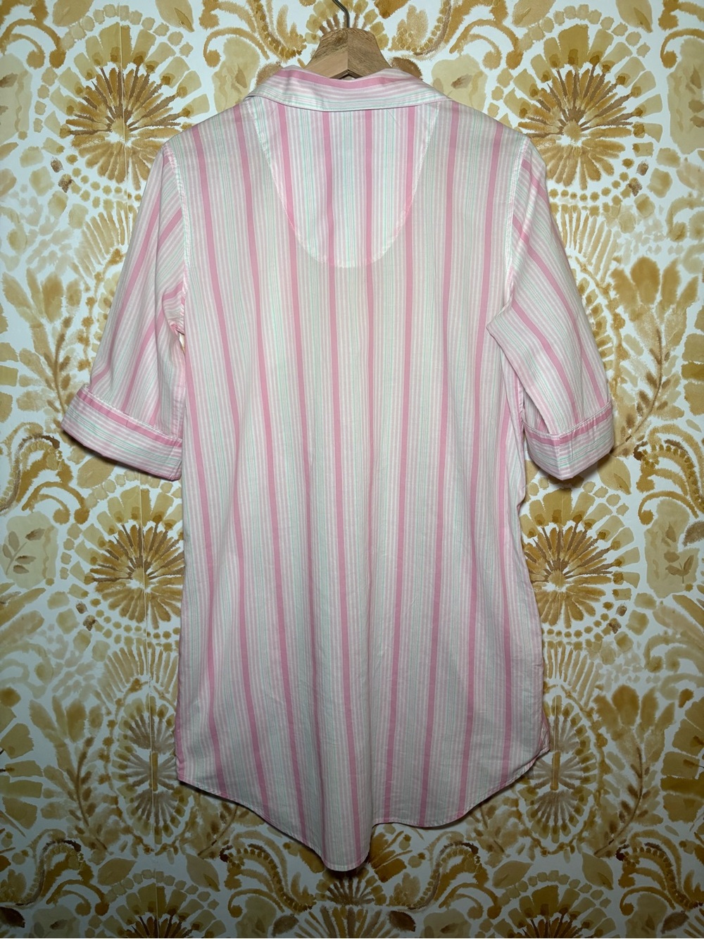 Lauren Ralph Lauren Pink Stripe Button Down Shirt Dress | Coastal Preppy Tunic - Picture 5 of 9